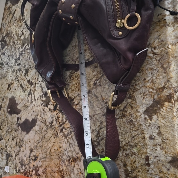 Via Spiga Brown Cow Leather Slouchy Hobo Bag - Picture 10 of 11